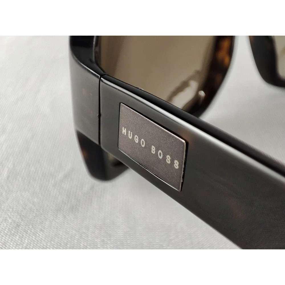 Hugo Boss BOSS 0168/U/S Tortoise Havana Rectangle Wrap Sunglasses Made In Italy